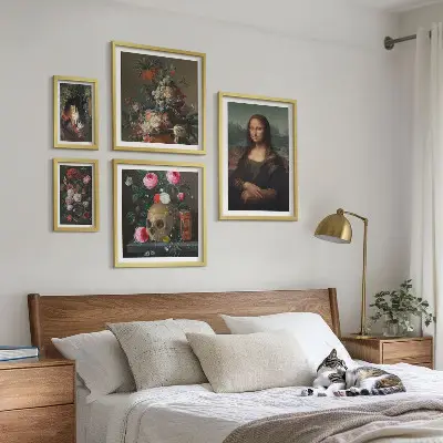 Bildergalerie-Set für die Wand mit Vintage-Blumenporträts