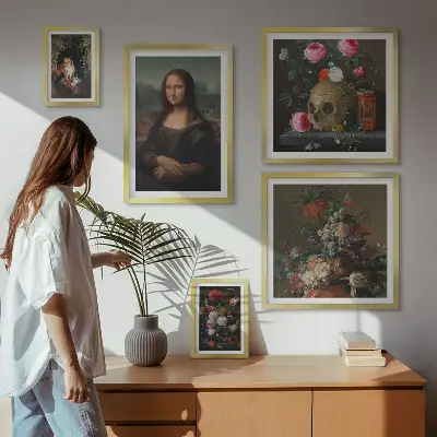 Bildergalerie-Set für die Wand mit Vintage-Blumenporträts