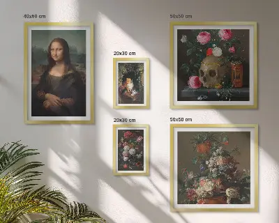 Bildergalerie-Set für die Wand mit Vintage-Blumenporträts