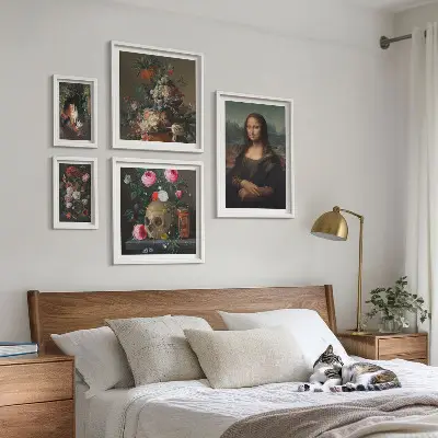 Bildergalerie-Set für die Wand mit Vintage-Blumenporträts