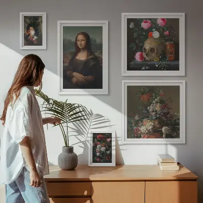 Bildergalerie-Set für die Wand mit Vintage-Blumenporträts