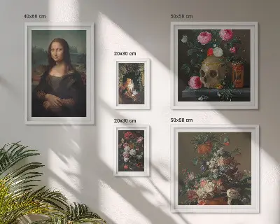 Bildergalerie-Set für die Wand mit Vintage-Blumenporträts