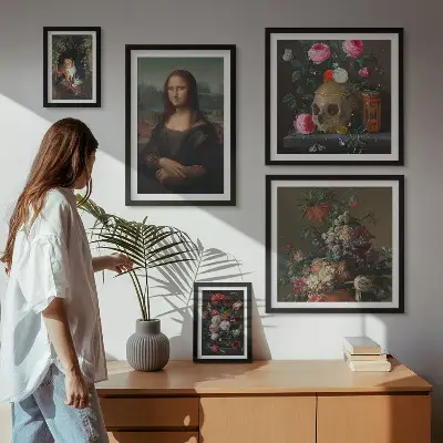 Bildergalerie-Set für die Wand mit Vintage-Blumenporträts