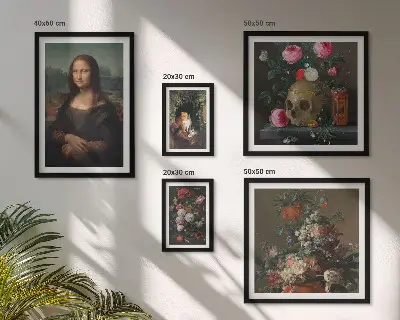 Bildergalerie-Set für die Wand mit Vintage-Blumenporträts