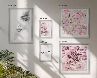 Bilderset für das Sofa mit floralem Motiv für ein gemütliches Zuhause