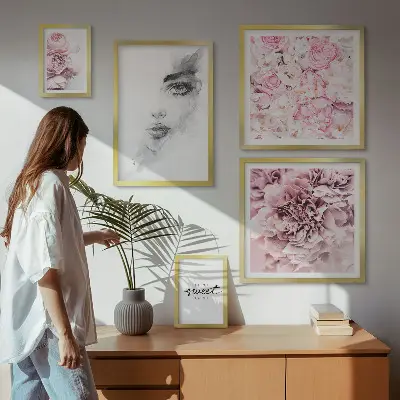 Bilderset für das Sofa mit floralem Motiv für ein gemütliches Zuhause