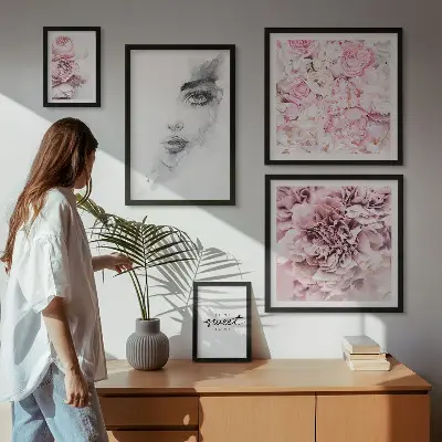 Bilderset für das Sofa mit floralem Motiv für ein gemütliches Zuhause