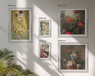 Blumenkunst-Bildergalerie für die Wand Set mit kunstvollen Blumenkompositionen