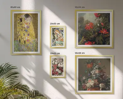 Blumenkunst-Bildergalerie für die Wand Set mit kunstvollen Blumenkompositionen