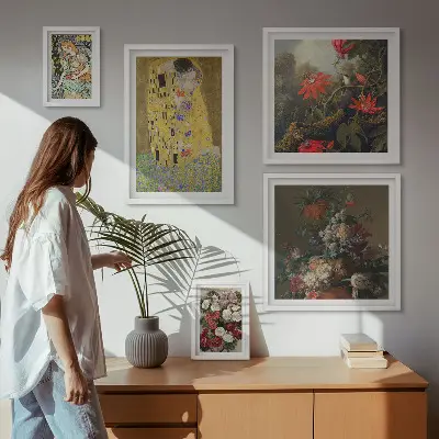 Blumenkunst-Bildergalerie für die Wand Set mit kunstvollen Blumenkompositionen