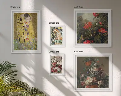 Blumenkunst-Bildergalerie für die Wand Set mit kunstvollen Blumenkompositionen