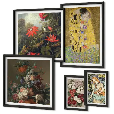 Blumenkunst-Bildergalerie für die Wand Set mit kunstvollen Blumenkompositionen