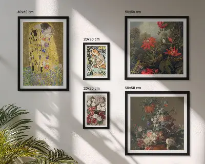 Blumenkunst-Bildergalerie für die Wand Set mit kunstvollen Blumenkompositionen