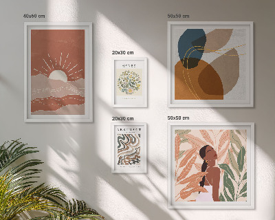 Modernes wandbilder-set abstrakte Pflanzenmotive im Boho-Stil
