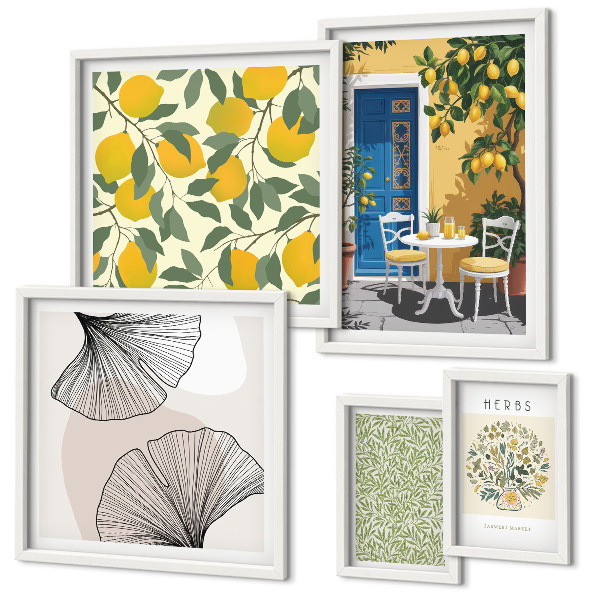 Modernes wandbilder-set Stilvolle Pflanzenmotive