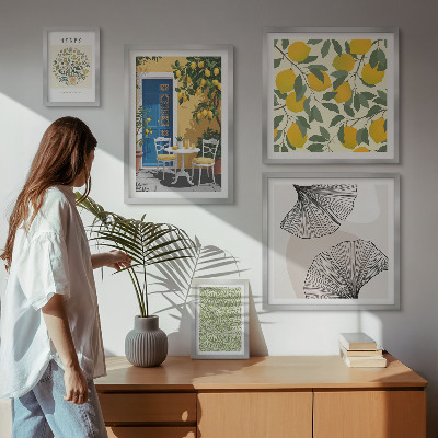 Modernes wandbilder-set Stilvolle Pflanzenmotive
