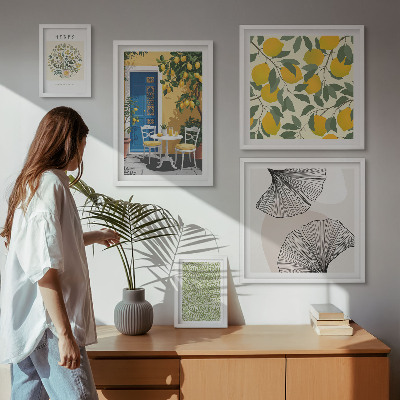 Modernes wandbilder-set Stilvolle Pflanzenmotive