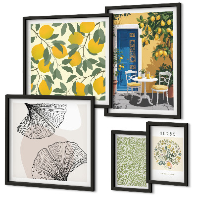 Modernes wandbilder-set Stilvolle Pflanzenmotive