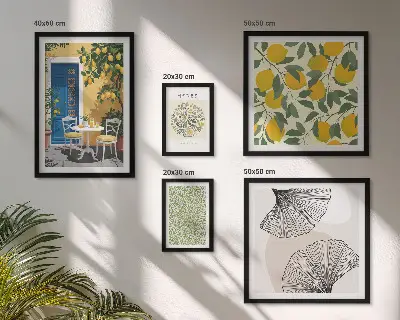 Modernes Wandbilder-Set mit stilvollen Pflanzenmotiven