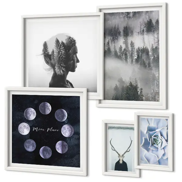 Wandbilder-Set Naturwald mit stimmungsvollen Raummotiven