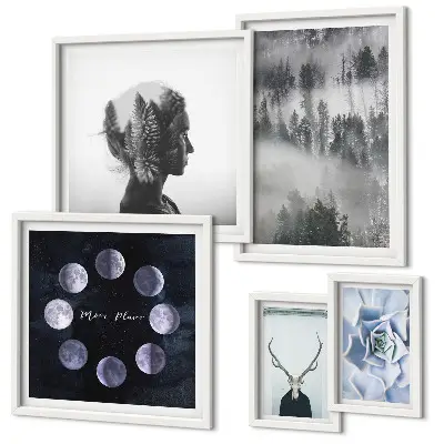 Wandbilder-Set Naturwald mit stimmungsvollen Raummotiven