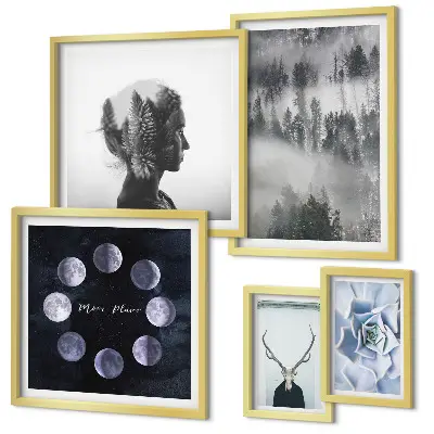 Wandbilder-Set Naturwald mit stimmungsvollen Raummotiven