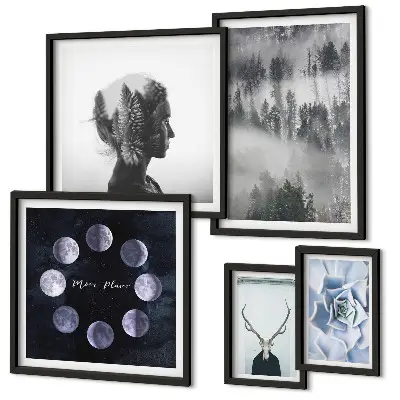 Wandbilder-Set Naturwald mit stimmungsvollen Raummotiven