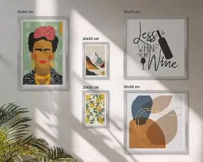 Wandbilder-Set abstrakte Porträts im modernen Boho-Stil