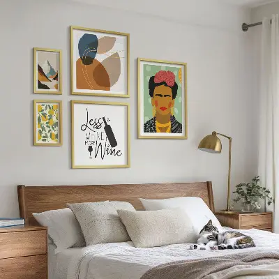 Wandbilder-Set abstrakte Porträts im modernen Boho-Stil