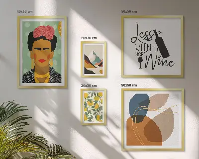 Wandbilder-Set abstrakte Porträts im modernen Boho-Stil