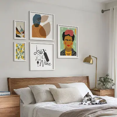 Wandbilder-Set abstrakte Porträts im modernen Boho-Stil