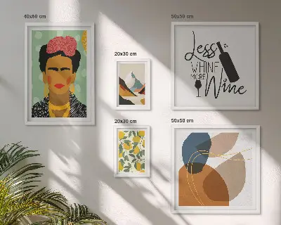 Wandbilder-Set abstrakte Porträts im modernen Boho-Stil