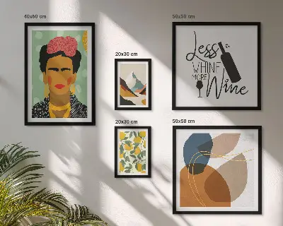 Wandbilder-Set abstrakte Porträts im modernen Boho-Stil