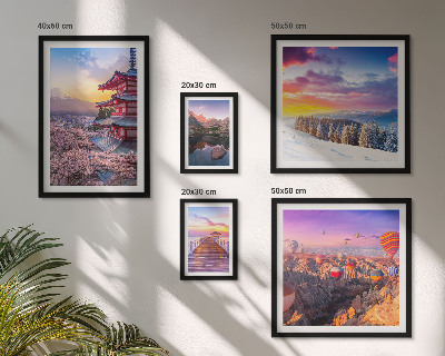 Bildergalerie-set für die wand Asiatische Berge und Blumen