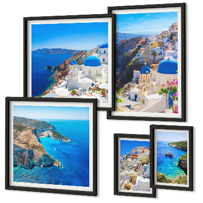 Modernes wandbilder-set Griechische Inseln blaue Kuppeln