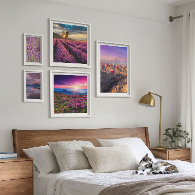Bilderset fürs sofa Lavendel-Ballonlandschaft