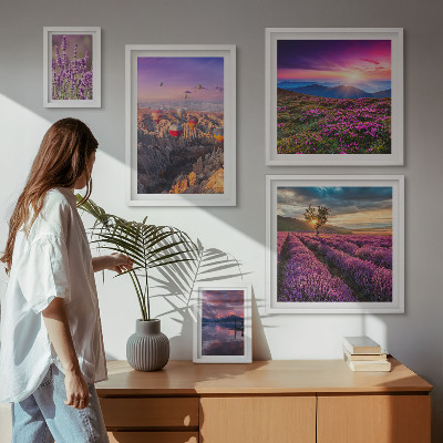 Bilderset fürs sofa Lavendel-Ballonlandschaft
