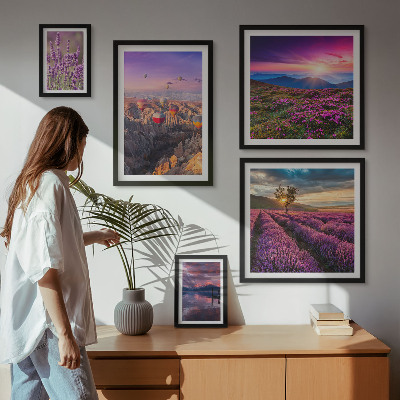 Bilderset fürs sofa Lavendel-Ballonlandschaft