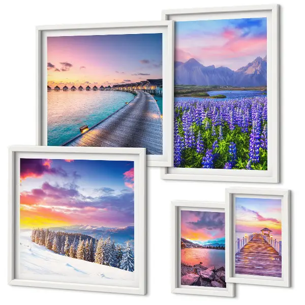 Bildergalerie-Set für die Wand mit Motiven von Landschaften, Natur, Bergen und Ausblicken