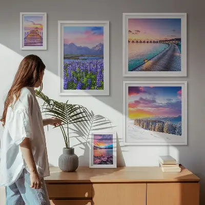 Bildergalerie-Set für die Wand mit Motiven von Landschaften, Natur, Bergen und Ausblicken