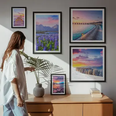 Bildergalerie-Set für die Wand mit Motiven von Landschaften, Natur, Bergen und Ausblicken