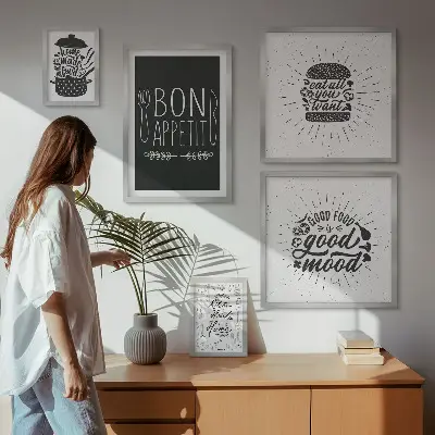 Modernes Wandbilder-Set Kücheninspiration zum Kochen
