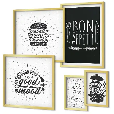 Modernes Wandbilder-Set Kücheninspiration zum Kochen