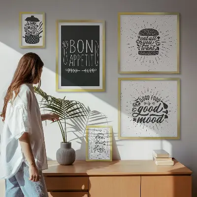 Modernes Wandbilder-Set Kücheninspiration zum Kochen