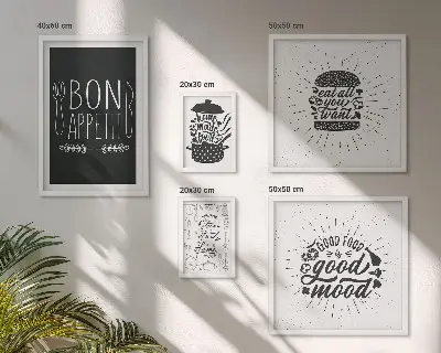 Modernes Wandbilder-Set Kücheninspiration zum Kochen