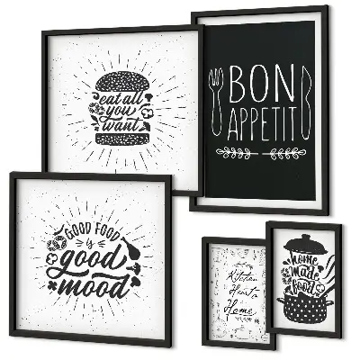 Modernes Wandbilder-Set Kücheninspiration zum Kochen