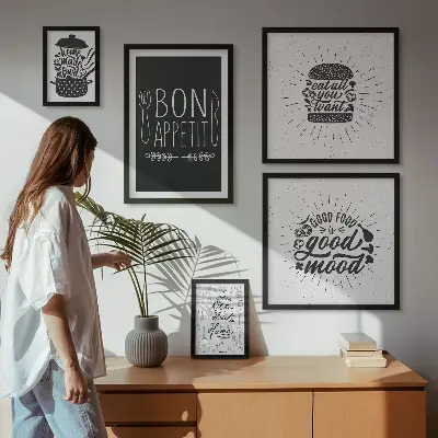 Modernes Wandbilder-Set Kücheninspiration zum Kochen