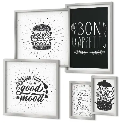 Modernes Wandbilder-Set Kücheninspiration zum Kochen