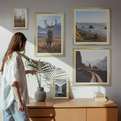 Bilderset fürs Sofa mit Motiven aus Natur, Wildtieren und Landschaften