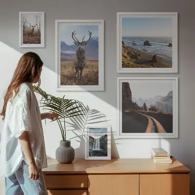 Bilderset fürs Sofa mit Motiven aus Natur, Wildtieren und Landschaften